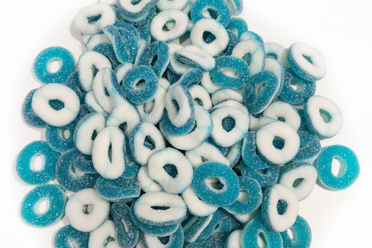 anneaux sucrés framboises