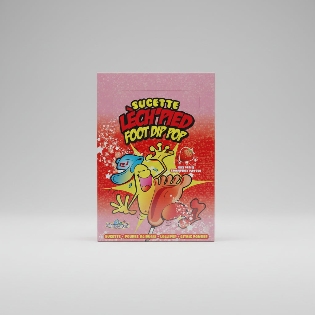 sucette pieds fraise poudre aciduler