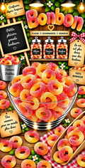 anneaux sucrés pêche