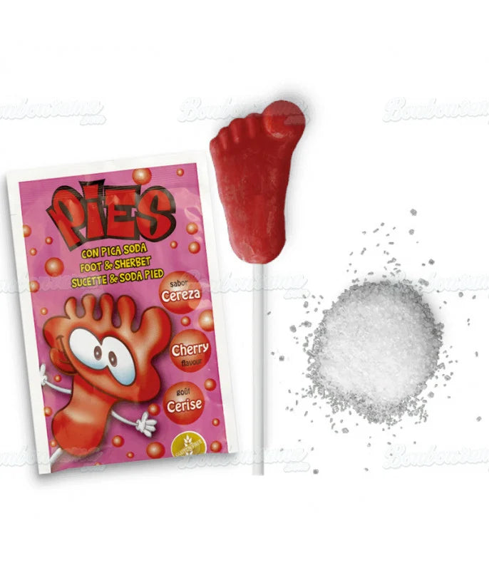 sucette pieds cerise