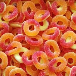 anneaux sucrés pêche