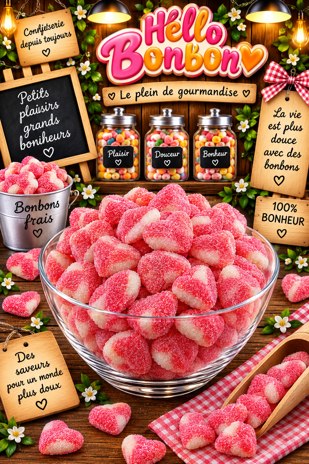 coeur twist creme fraise lisse