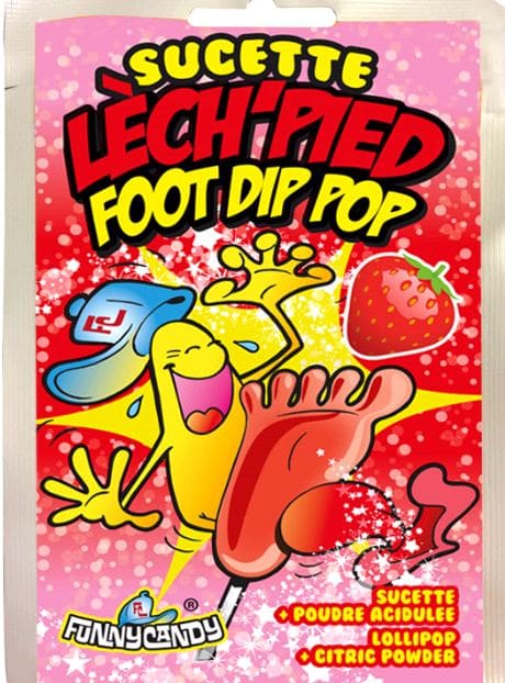 sucette pieds fraise poudre aciduler